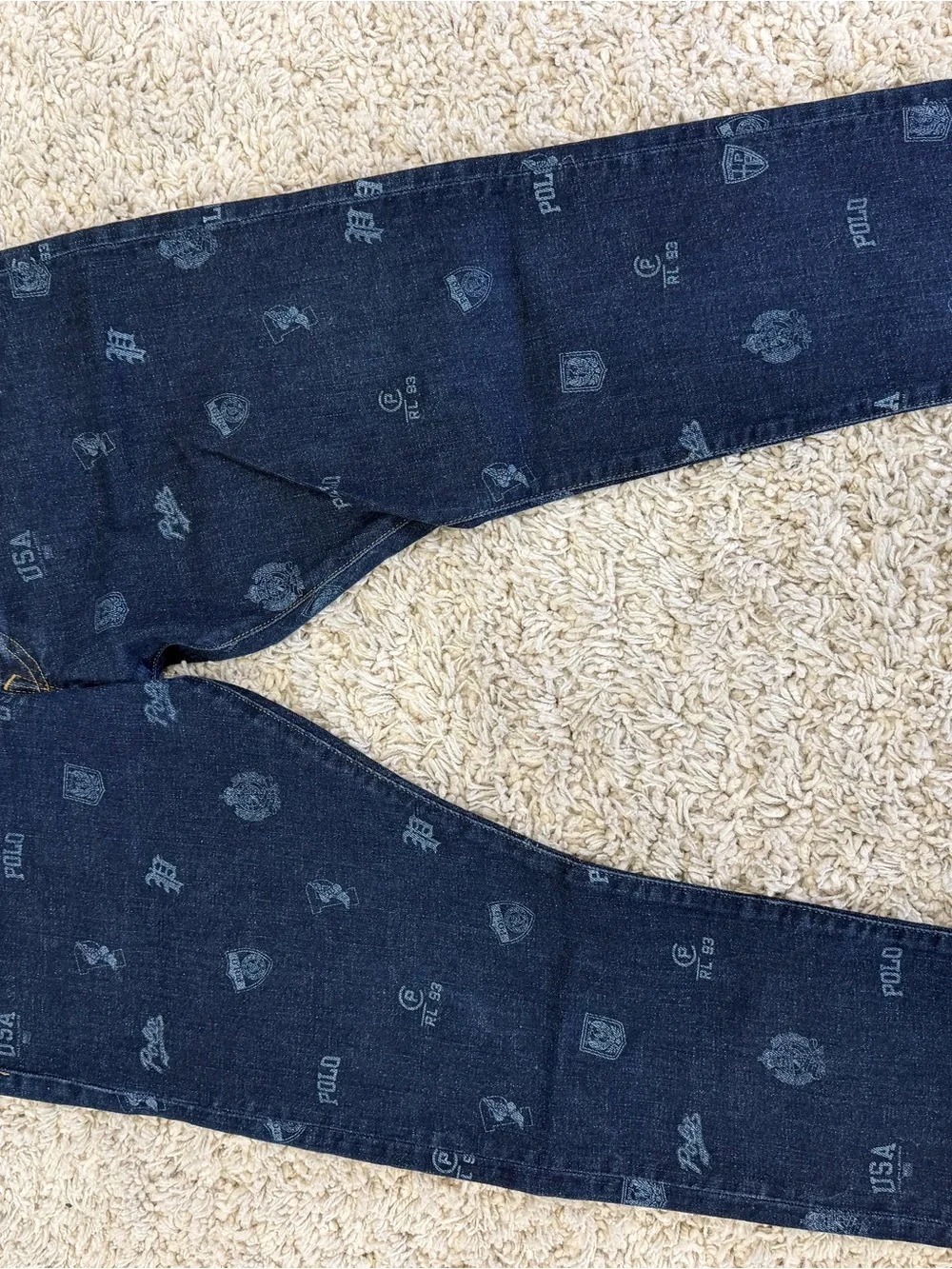 LIMITED Polo by Ralph Lauren Dark Navy Logo-Print Skinny Jeans